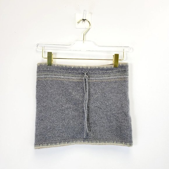 J‎ CREW Gray Mohair Circle Infinity Scarf SMALL Winter Holiday Foldable Scarf - Picture 1 of 10